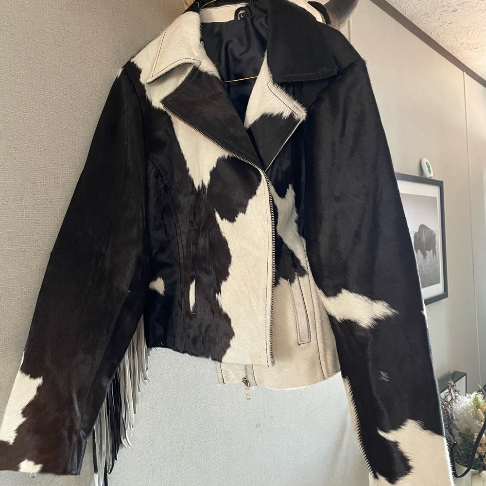 Black and White Cowhide Jacket